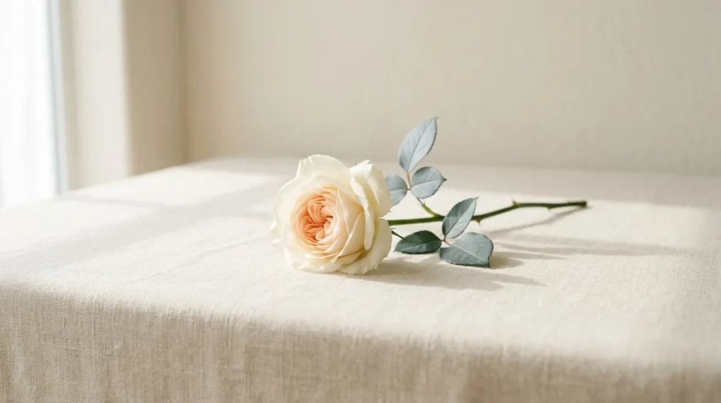 Long-stem cream rose