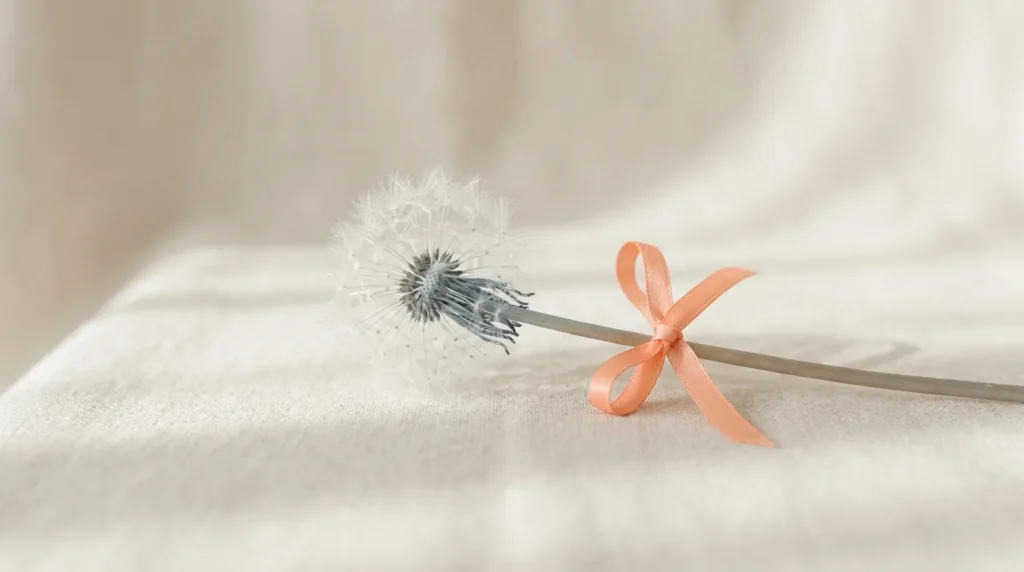 Dandelion seed clock on its stem