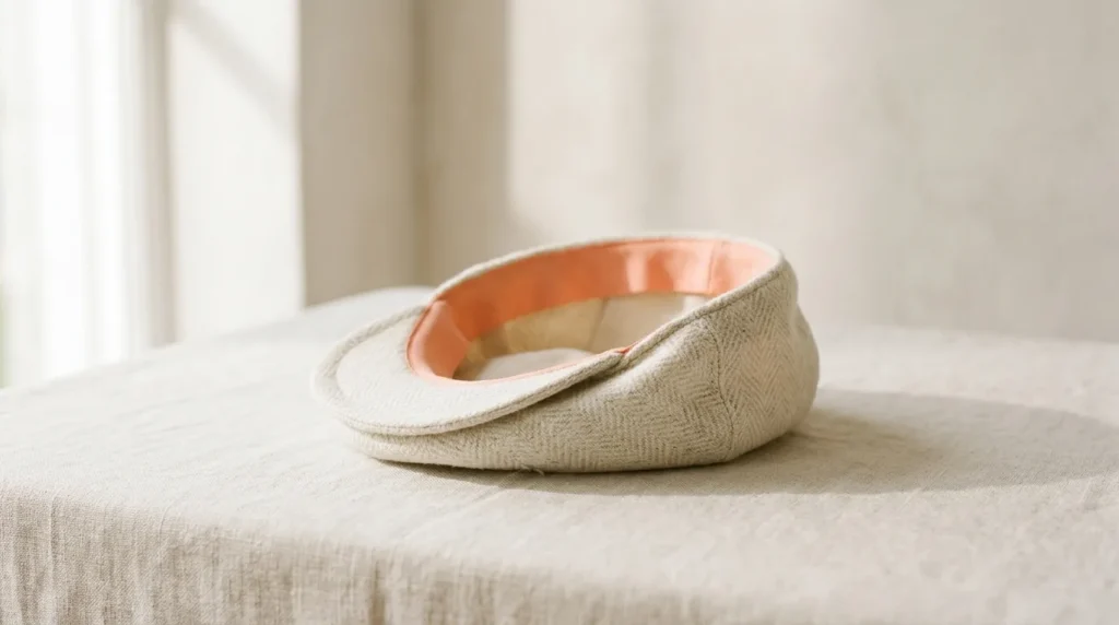 Cream wool flat cap