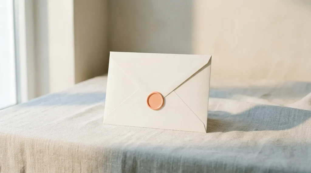 Sealed blank cream paper envelope