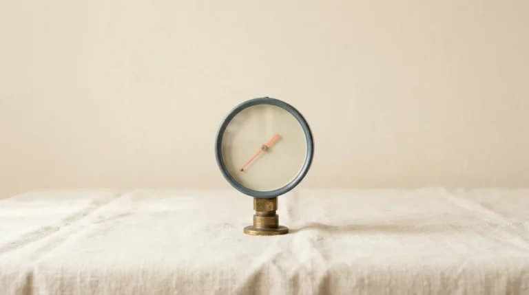 Slate pressure gauge with a blank dial and a peach needle